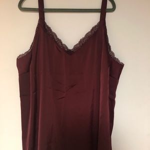 Lane Bryant Maroon Silk Camisole